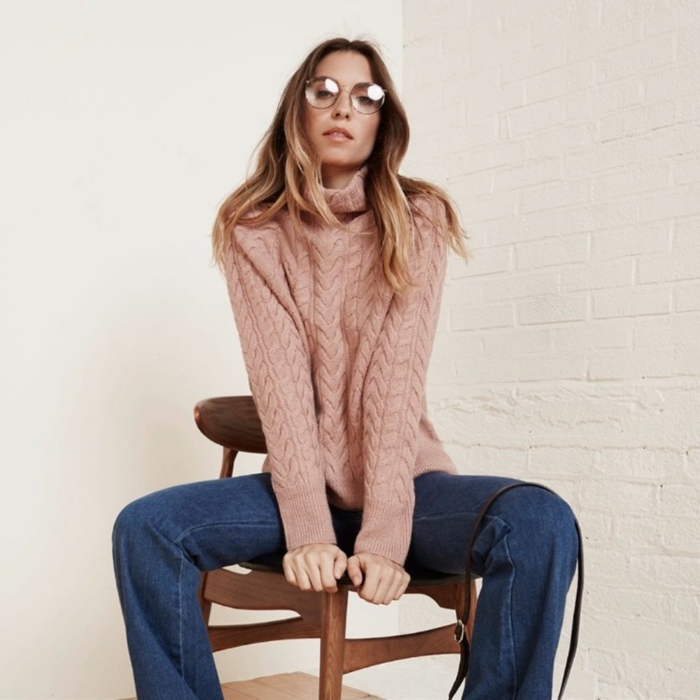 Reformation Salvatore Alpaca Sweater Dusty Rose
